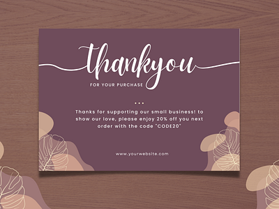 Thank you Card branding graphic design