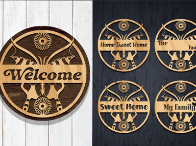 Welcome Door Sign laser cut