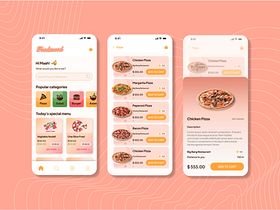 Food Delivery UI app design graphic design illustration ui ux