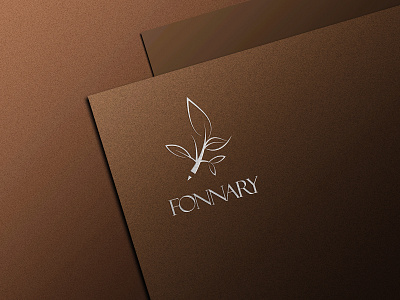 Eco-Friendly Stationary Logo branding brown design fonnary graphic design leaf logo logo nature rustic stationary