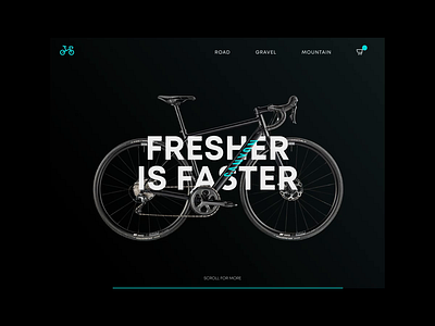 Landing Page - Daily UI - #3 animation bicycle bike dailyui dark dark ui dialy ui challenge gradient ui ui design