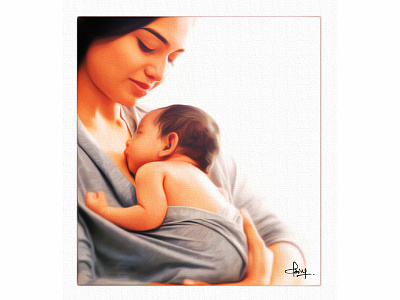 Digital Painitng arctur baby creatives digital love mother painting photoshop