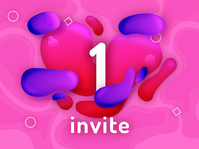 Invite giveaway 2019 blob dribbble illustration invitation invite pink purple