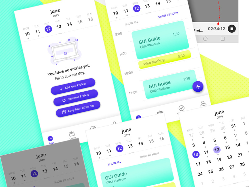 Time Management App by Olgi on Dribbble