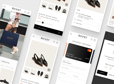 Mobile application for leather shoes e-commerce site branding ui