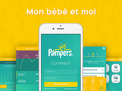 Pampers App app design mobile pampers