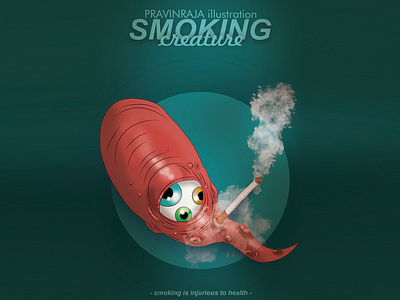 Smoking Creature design graphic design illustration