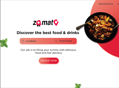 Redesign Zomato logo and landing page design graphic design illustration landing page logo