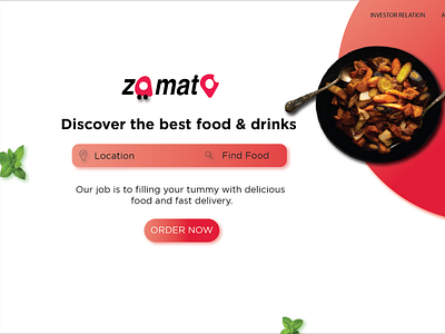 Redesign Zomato logo and landing page