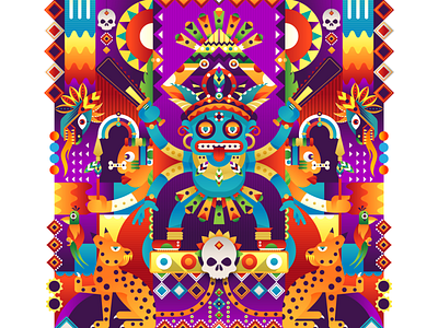 Primal Gods abstract adobe aztec design dribbble follow graphicdesign illustration maya shot vector