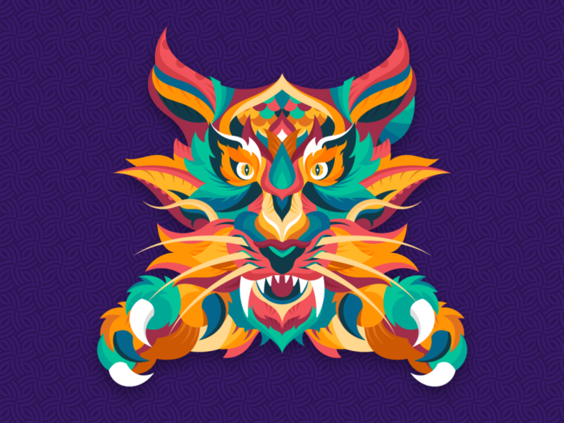 THE ROYAL abstract adobe animals color design dribbble follow graphic graphicdesign illustration shot tiger vector