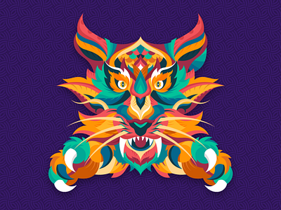 THE ROYAL abstract adobe animals color design dribbble follow graphic graphicdesign illustration shot tiger vector