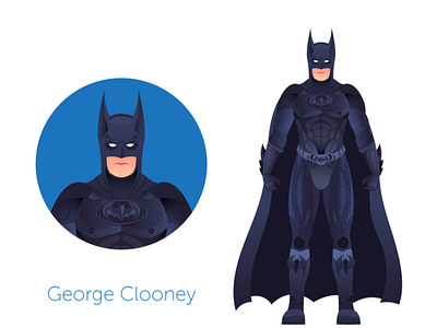 Batman - George Clooney adobe batman character dc design dribbble follow graphicdesign illustration shot vector
