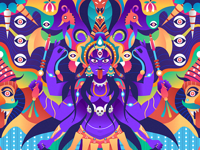 Kaali abstract design dribbble follow god graphicdesign illustration india kali mythology shot vector