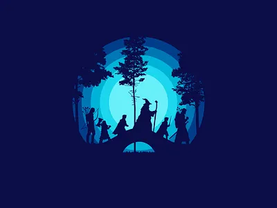 The Fellowship character design dribbble follow gandalf graphicdesign illustration lordoftherings lotr magic shot vector