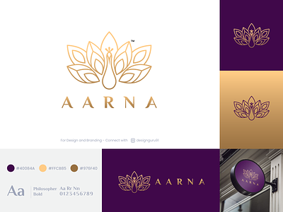 Aarna #Branding adobe bird brand branding dribbble follow gold graphicdesign illustration like logo logodesign logos peacock shot vector