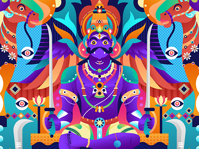 Karuppa adobe art ayyanar design follow gods graphicdesign illustration karuppa mythology shot vector