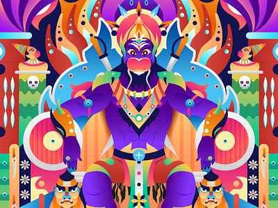 Vali, The King of Kishkintha design dribbble follow graphicdesign hanuman hindu illustration like mythology ramayan shot vector