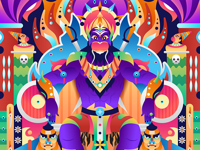 Vali, The King of Kishkintha design dribbble follow graphicdesign hanuman hindu illustration like mythology ramayan shot vector