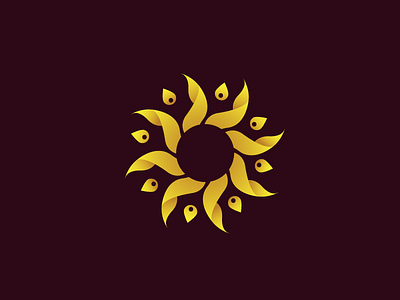 Mark 1 circle ethnic flowe gold logo maroon pure royal solar sun sunflower waves