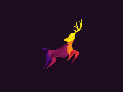 Mark 3 The Leaping Reindeer abstract animal colourful fuschia theme graphic design iconic jump logo logodesign marks reindeer