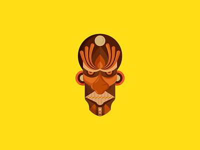 The Tribal Tiki brown design follow graphicdesign icona illustration logo shot vector wood yellow