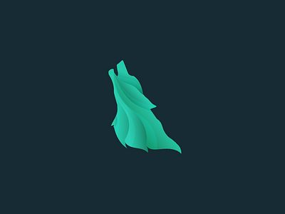 The Howling Wolf of Cyan adobe animal design dribbble howl icon illustration logo mark shot. follow vector wolf