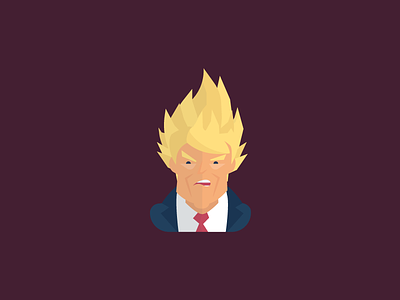 Super Saiyan Trump design dragonball dribbleshot follow fun graphicdesign idea illustration logo trump usa vector