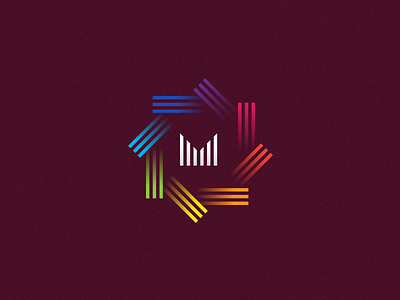 M - Logo Type for an Event Management Company abstract branding colors design follow logo m madras mark shot type vector