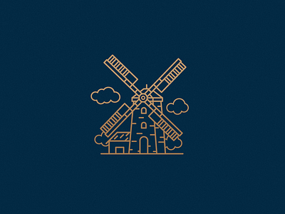 Golden Windmill countryside design gfxmob gold graphic icon illustration logo vector windmill