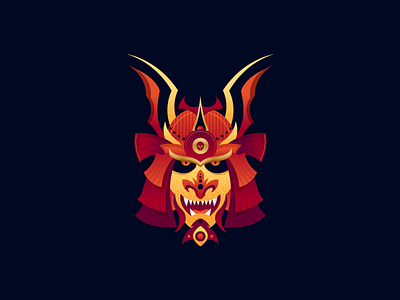 Japanese Samurai Legend art demon design follow graphic illustration japanese samurai shot vector