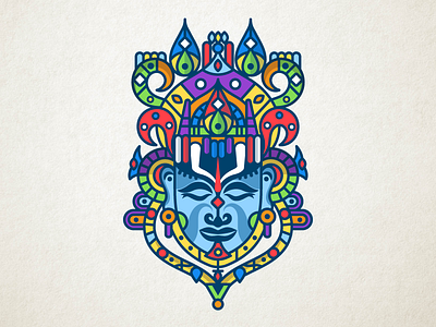 Lord Narayana adobe colors desi design follow god graphicdesign illustration india shot vector