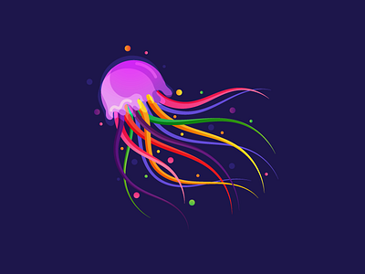 Jellyfish Trip creature design dribbble follow graphic illustration jellyfish logo logodesign shot vector