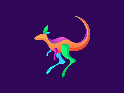 Kangaroo Abstract animals brand design dribbble follow illustration kangaroo logo logodesign shot