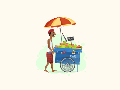 Tender Coconut Seller business design illustration logo shop street tendercoconut vector vendor