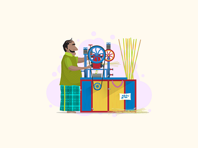 Sugarcane Juice anyone? business design follow graphic illustration juice shop shot street sugarcane