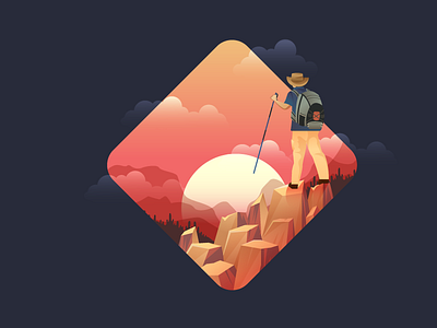 A view to cherish adobe design dribbble follow graphic graphicdesign illustration nature rockies rockymountains sunset vector