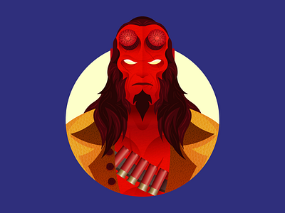 The Hell Boy character design dribbble follow graphicdesign hellboy illustration movie shot vector