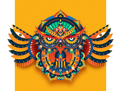 Owl abstract character design dribbble follow graphic graphicdesign illustration shot vector