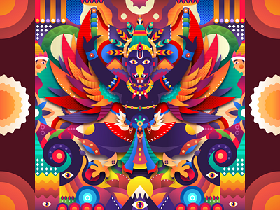 The King of Birds abstract bird design follow graphicdesign hindu illustration mythology shot vector