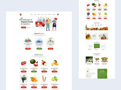 Organic Foods Landing Page design graphic design home home page design illustration landing landing page landing page design page ui uiux ux web web page design website design