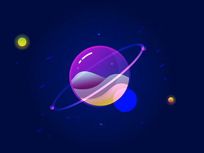 Glass planet blue blue background colors design galaxy glass planet gradients illustrator moon moons night night sky planet sky transparent transparent planet