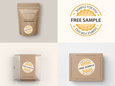 Free Sample Stamp box sample branding design flat free free sample graphic design illustration minimal packaging sample stamp ui