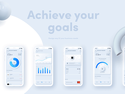 Free Neumorpic UI Kit android app business design kit figma finance finance app free kit free ui kit ios app ios application library modern neumorphic neumorphism skeuomorph skeuomorphism