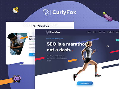 Landing Page | CurlyFox color gradient interaction landing ui ux web webdesign website