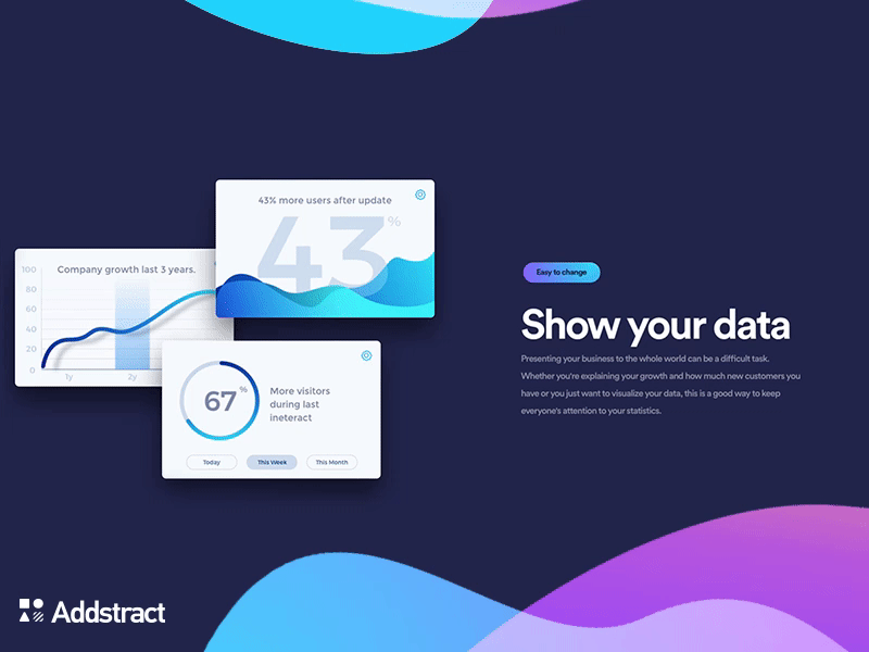 Data visualisation | Abstract UI kit chart data free gradient interaction list page ui ux web webdesign website