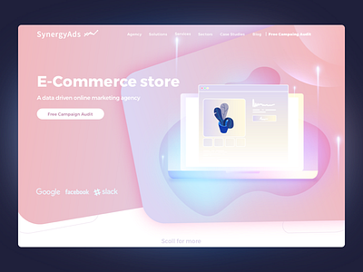 E-commerce Landing branding commerce e commerce illustration marketing online solution store ui ux webpage