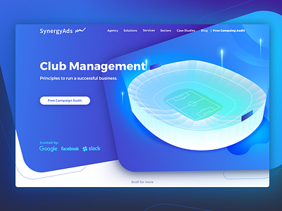 Club Management | Landing Page barcelona camp nou gradient illustration landing page ui ux web webdesign website