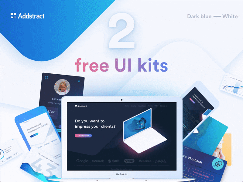 Abstract | Free UI kit free gradient illustration interaction landing page ui ux web webdesign website