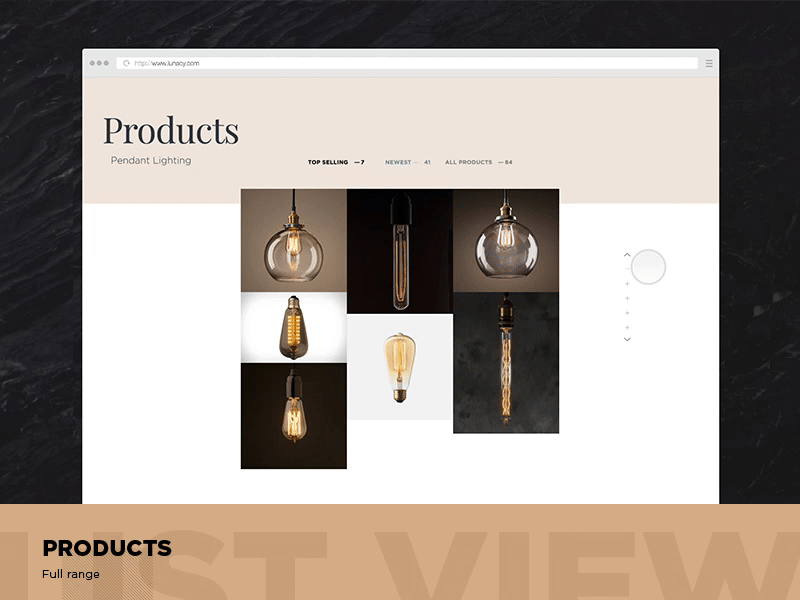 Product list page | Lunacy technology. bulb interaction web webdesign website ux ui page landing